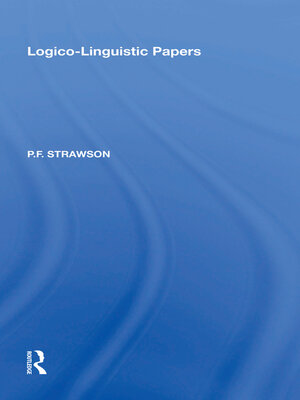 cover image of Logico-Linguistic Papers